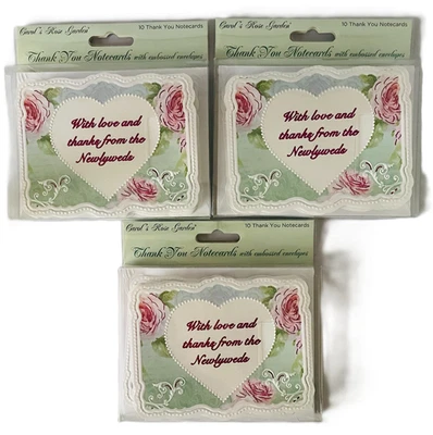 Carol Wilson Thank You Cards 30 Embossed Set Blank Wedding Marriage Newlyweds - Image 1 of 4