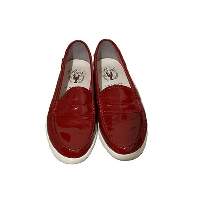 Mocasín Cole Haan Mujer Pinch Maine Clásico Rojo Pantend Cuero Pennie Talla 7.5B  Foto 1 de 4