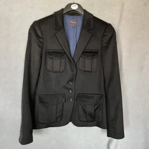 Wolle Kaschmir Utility Blazer 8 schwarz Herrenmode inspiriert 4 Taschen maßgeschneidert Karriere - Bild 1 von 9