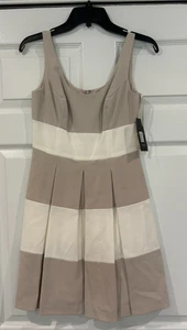 Lauren By Ralph Lauren Kleid Beige Weiß Gestreift 2P - Bild 1 von 5