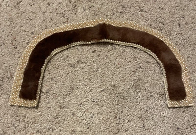Cuello vintage desmontable de perlas sintéticas y piel sintética Foto 1 de 4