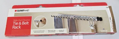 Corbata y cinturón ClosetMaid 14 deslizables cromados -NUEVO EN CAJA Foto 1 de 3
