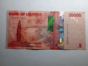 Uganda 20,000 Shillings 2015 Good Condition Circulated Banknote Foreign Currency - Picture 1 of 2