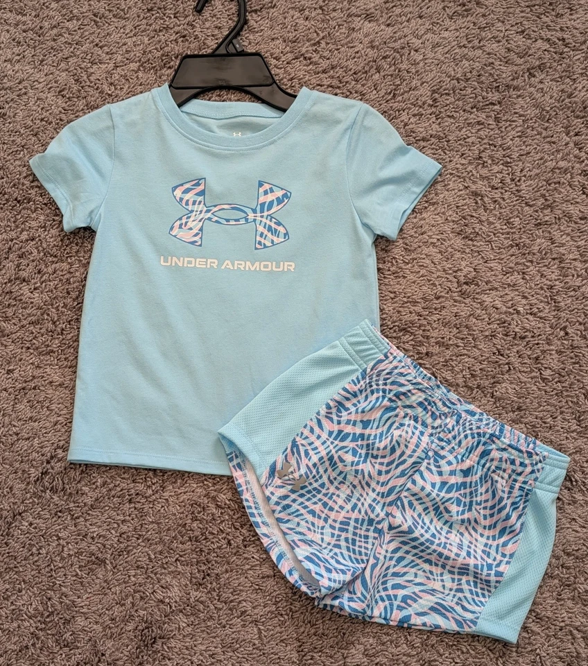 NUEVO CON ETIQUETAS Under Armour Niñas Talla 6 Camisa Atlética Pantalones Cortos Foto 1 de 1