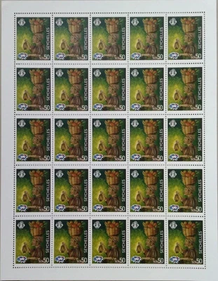 Hoja de estampillas de Seychelles 150 años de la UPU 2024-ZZIAA Foto 1 de 4