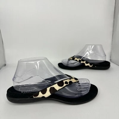 Vionic-44Selena Leopard Print Orthaheel Sandals Women 7 Flip Flop Thong Comfort - Image 1 of 4