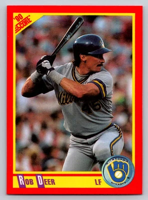 1990 Score #390 Rob Deer Milwaukee Brewers - Image 1 of 2