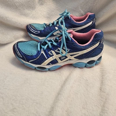 Asics Gel Kayano 21 Running Shoes Womens 9 Blue Pink Athletic Sneakers - Image 1 of 4
