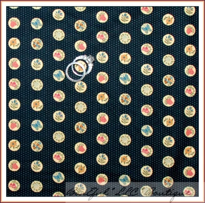 BonEful Fabric Cotton Quilt Black Rose Flower Garden Butterfly Polka Dot L SCRAP - Image 1 of 4