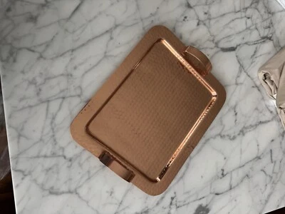 Williams Sonoma Hammered Copper Rectangle Serving Tray - Image 1 of 4