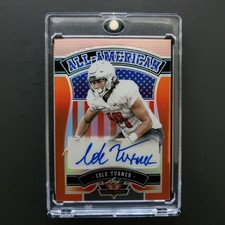 Cole Turner RC Auto Orange Parallel 2022 Leaf Valiant Football Card 17/25