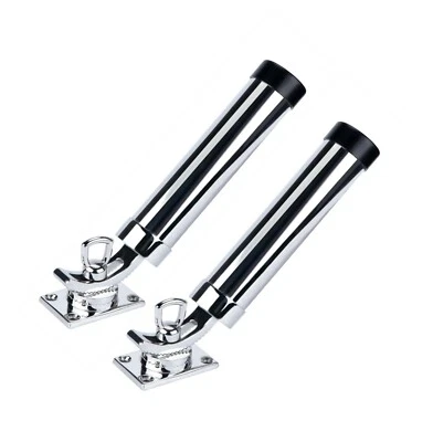 2X Marine 316 Stainless Steel Boat Fishing Rod Holder Removable Deck Mount Base - Image 1 of 4