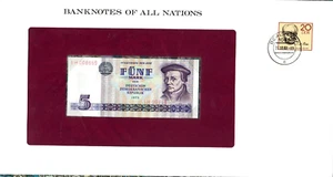 Banknotes of All Nations GDR East Germany 1975 5 Mark UNC P 27a IH008665 Low - Picture 1 of 3