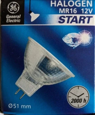 GE 12V/35w  GU5.3 DIMMABLE HALOGEN 36 DEG M281, SEVEN UNITS. - Image 1 of 4