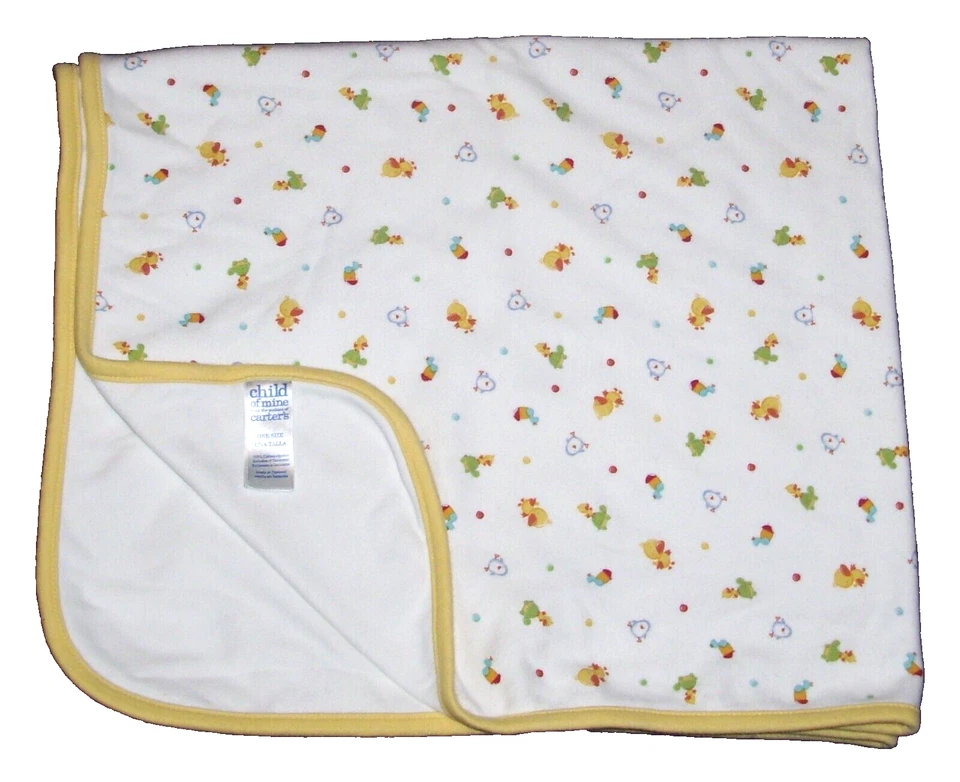 Manta de algodón Carters Child Of Mine amarillo pato tucán tortuga pingüino bebé Foto 1 de 1