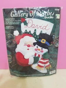 Galleria di Punti Bucilla Calza Natalizia Babbo Natale Pupazzo di Neve 33588 Nuova Sigillata - Foto 1 di 4