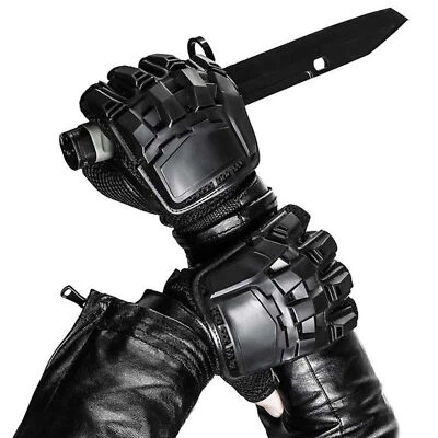 Niepce Cyber Utility Tactical Techwear Black Streetwear Biker Gloves - Image 1 of 4
