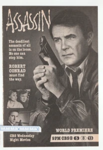 Vintage 1986 ASSASSIN Magazine AD ~ Robert CONRAD/Karen Austin ~ Cyborg - Bild 1 von 1