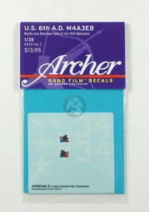 Archer 1/35 M4A3E8 Sherman Tank Markings US 15th Battalion 6th AD WWII AR35146.2 - Bild 1 von 1