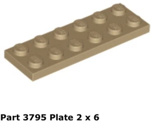 Lego 1x 3795 Dark Tan Plate 2 x 6 75290 - Picture 1 of 1