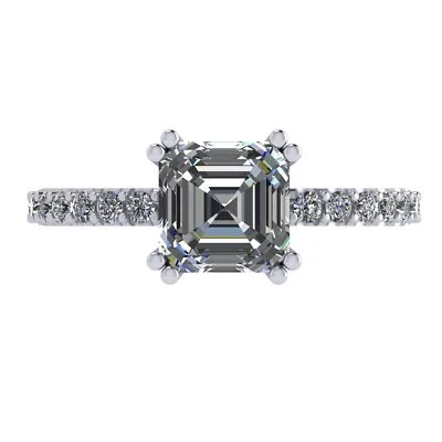 NANA Jewels Asscher Cut Solitaire Engagement Ring – 6mm, 7mm, or 8mm Jewelry - Image 1 of 4