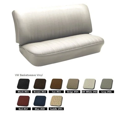 Tapicería del asiento trasero Volkswagen VW Bug 1965-73 - vinilo tejido de canasta de cualquier color Foto 1 de 4