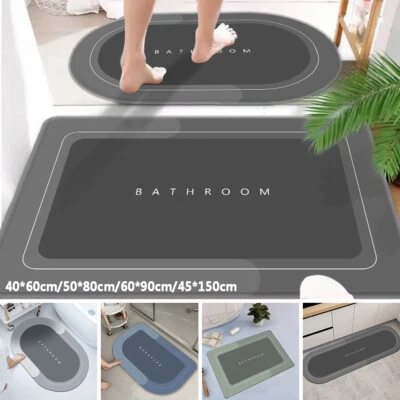 Badteppich Badematte Badvorleger Duschvorleger Duschmatte Rutschfest Saugfähig - Bild 1 von 4