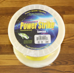 WoodStock Power Strike gelb 80 Pfund Test 16 Durchmesser 300 Yards geflochtene Schnur USA - Bild 1 von 3