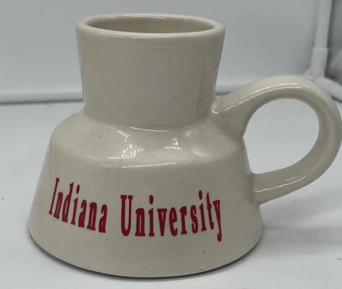 IU Indiana University No Spill Travel Coffee Mug Ceramic University Vtg Cover