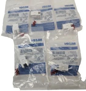 5pc Belden AX101320 Category-6A 8-Position KeyConnect RJ45 Jack Module White NEW - Picture 1 of 5