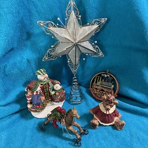 Christmas Assortment - Tree Topper Star Ornaments Horse Bear Train Snowmen - Picture 1 of 18
