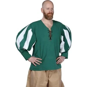 Camisa Landsknecht-Medieval-Blanco roto-Ren Faire-Ropa Larp - Imagen 1 de 2