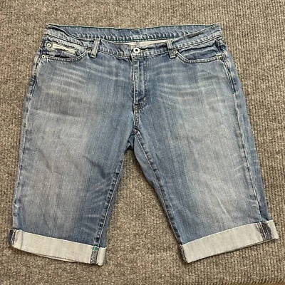 Polo Jeans Co. Womens Shorts Size 32 Blue Denim Stretch Maddy Cuffed Skimmer - Image 1 of 4