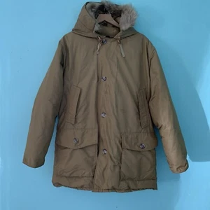 Woolrich Daunen Vintage Mantel L Thermo Kojotenfell Kapuze Nylon Wasserdicht Selten - Bild 1 von 12