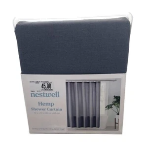 Nestwell Hemp Shower Curtain 72 In X 72 In Gray Quiet Shade - Picture 1 of 11