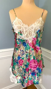 Victoria's Secret Nightgown Slip Dress Gold Label Medium Floral Lace Chemise - Picture 1 of 8