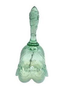 Arcos opalescentes verdes vintage Fenton Bell hermosa óptica 6,5 pulgadas - Imagen 1 de 7
