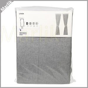 Ikea Sanela Darkening Curtains, 55x84", Dark Gray (black) Cotton 005.589.51, NEW - Picture 1 of 3