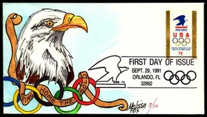 Scott 2539 $1.00 Post Office Eagle Melissa Fox Hand Painted FDC 3 Of 10 - Picture 1 of 2