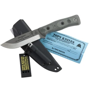 TOPS BOB Brothers of Bushcraft Fieldcraft Gray Micarta Hunter Knife TPBROSTBF02 - Picture 1 of 2