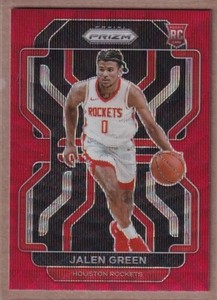 2021-22 Panini Prizm Prizms Ruby Wave #306 Jalen Green RC - Houston Rockets