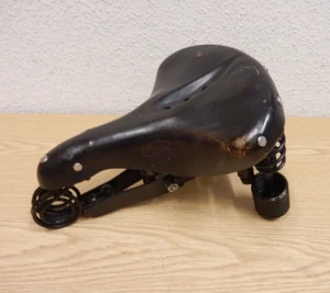 50s 60s Lepper Primus Bicycle Saddle Leather 27x22 Vintage 50s 60s Vintage - Picture 1 of 7
