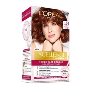 L'Oreal Excellence Creme 6.54 Light Copper Hair Color Dye HA Acid Grey Coverage - Picture 1 of 1