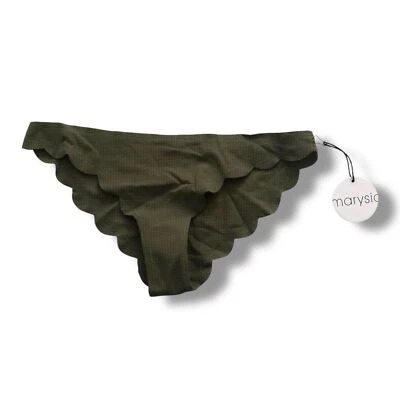 Marysia Swim Broadway Olive Green Scalloped Bikini Bottoms NWT Size Small - Image 1 of 4