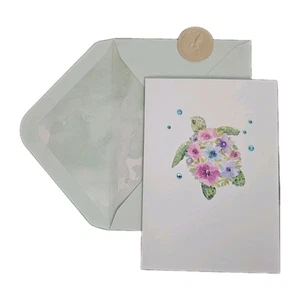 Papyrus Blank Card Embellished Turtle 🐢 Multipurpose  - Picture 1 of 4