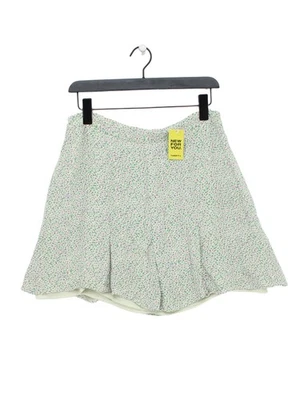 Whistles Women's Mini Skirt UK 14 Green Floral Viscose with Polyester Short Mini - Image 1 of 4
