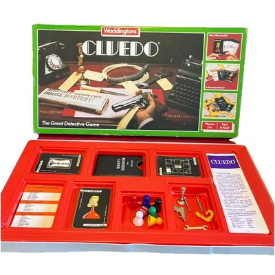 1975 Vintage Cluedo Board Game Waddingtons Art Deco Box 100% Complete - Image 1 of 4