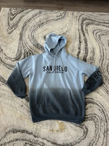 San Diego Hoodie | San Diego California Two-Tone Hoodie Blue Navy Light Black L - Picture 1 of 7