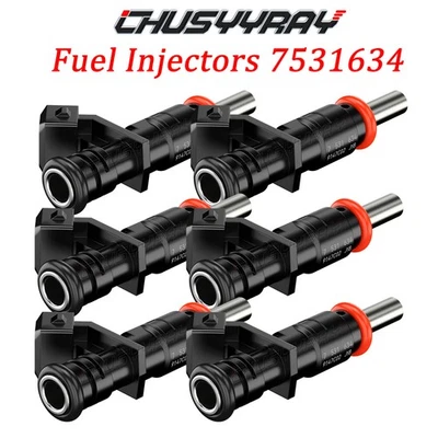 Inyectores de combustible PREMIUM de alta calidad 7531634 6 piezas nuevos para BMW 525xi 2006-2007 Foto 1 de 4