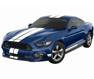 Juego completo de calcomanías laterales traseras para techo capó a rayas Ford Mustang Racing Foto 1 de 4